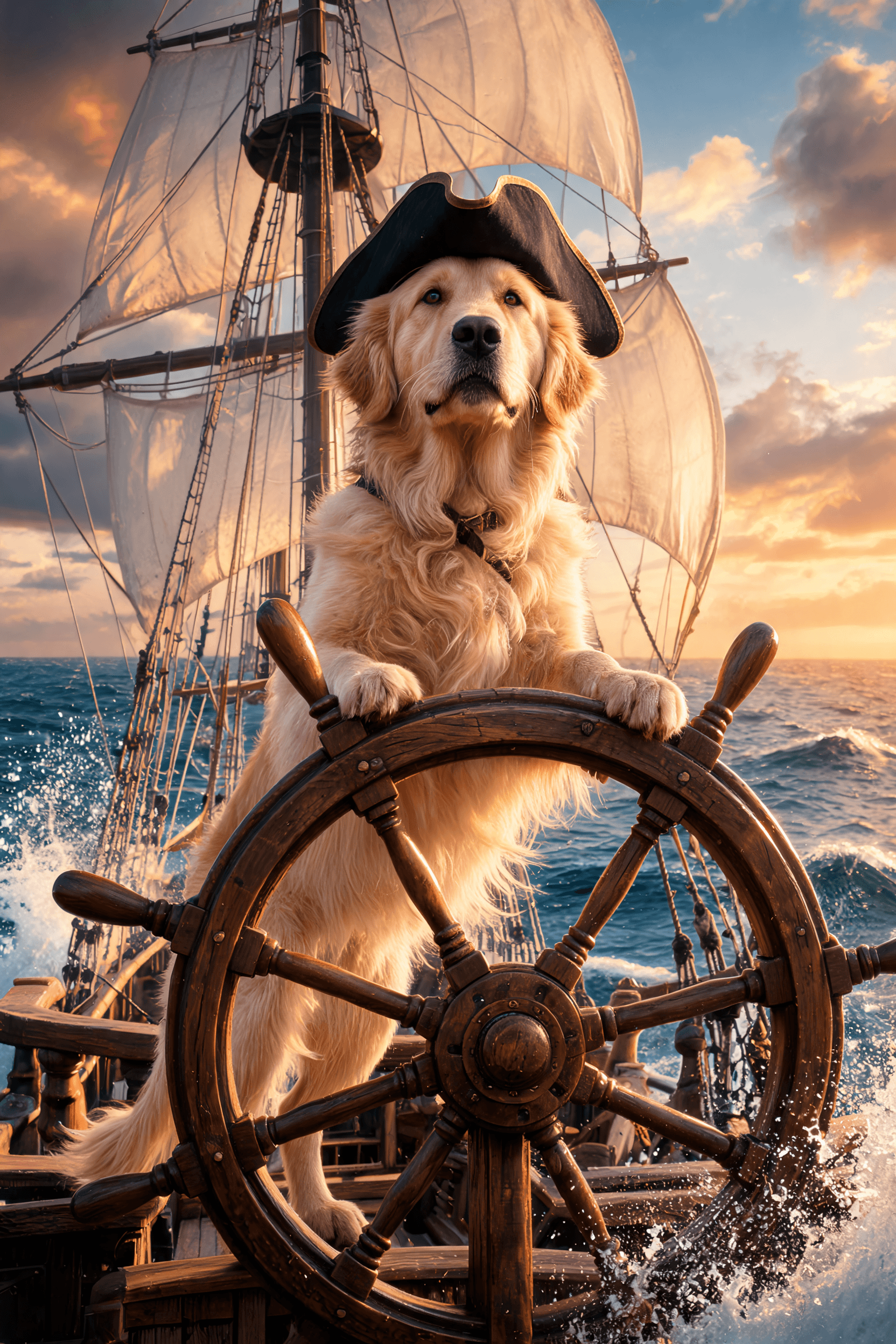 Captain Biscuit — AI pet portrait